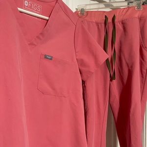 FIGS Catarina top + Zamora jogger beat it pink